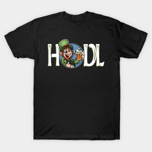 Leprechaun Token - LEP - HODL - White Lettering T-Shirt T-Shirt